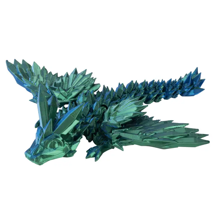 Blue Green 3D Printed Flying Dragon