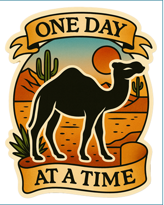 New One Day at a Time Camel Sticker