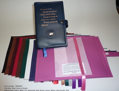 AA Double Book Cover with Serenity Prayer and medallion holder