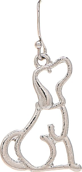 Silver Pooch Cutout Earrings