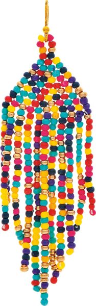 Multicolor Fringed Seed Bead Earring