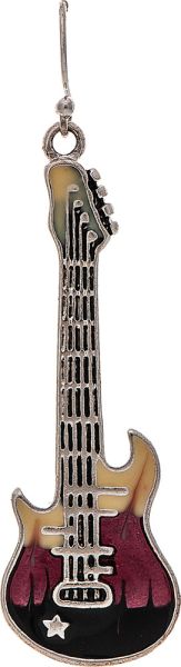 Silver Stratocaster Guitar Earring