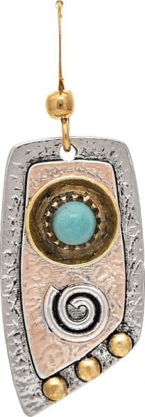 Silver Multicolor Artisan Turquoise Swirl Earring