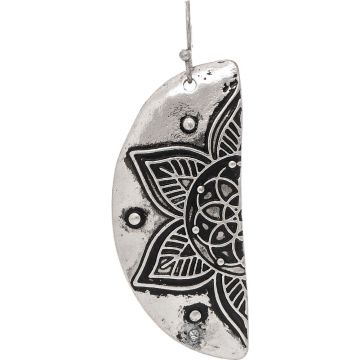 Silver Engraved Split Mandala Earring