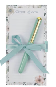 Teal Meadow Magnetic Notepad and Pen Gift Set - Psalm 46:10