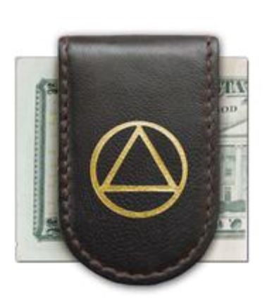 AA Symbol Leather Magnetic Money Clip Gold