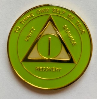 AA Tri-Plate Medallion (Bright Green) - Click Image to Close
