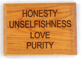 Honesty Unselfishness Love Purity Wall Plaque