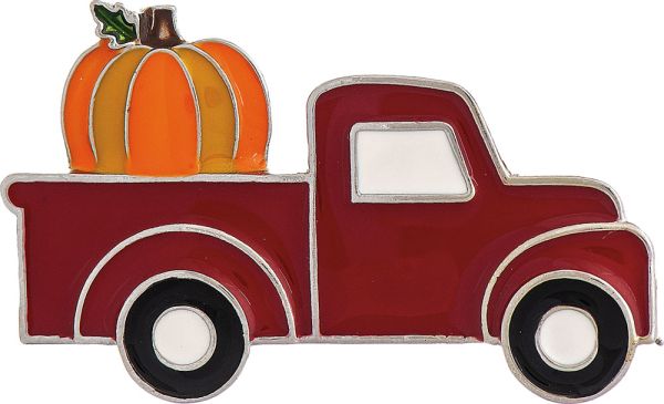 Gold Pumpkin Farm Pickup Truck Pin