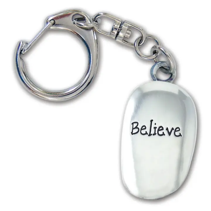 Believe Thumb Stone Key Ring