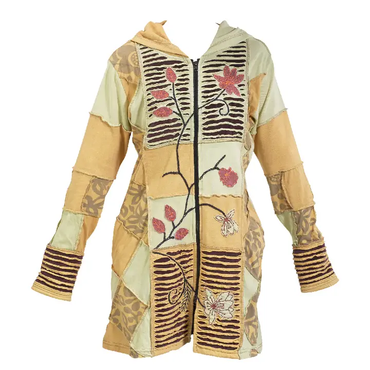 Long Tibetan Floral Embroidered Jacket
