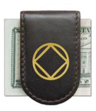 NA Symbol Leather Magnetic Money Clip (GOLD)