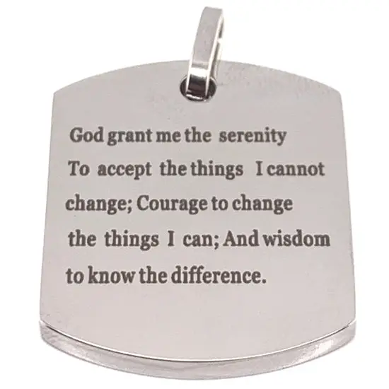 Serenity Prayer Stainless Steel Pendant