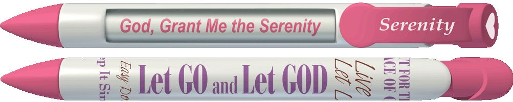 Serenity Prayer Recovery Pens (PINK) - Click Image to Close