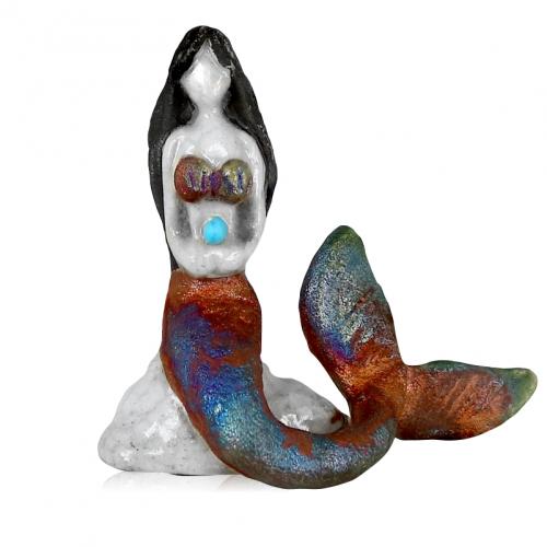 Mermaid Raku Figurine