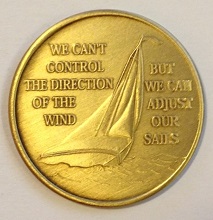 We Can't Control the Direction Sailboat...Bronze Medallion - Click Image to Close