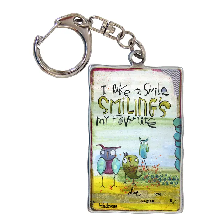 I Like to Smile Metal Keyring