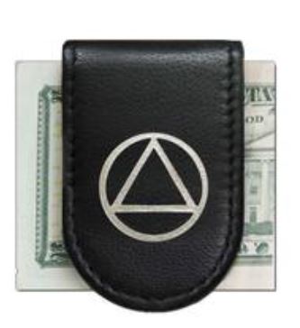 AA Symbol Leather Magnetic Money Clip (SILVER)