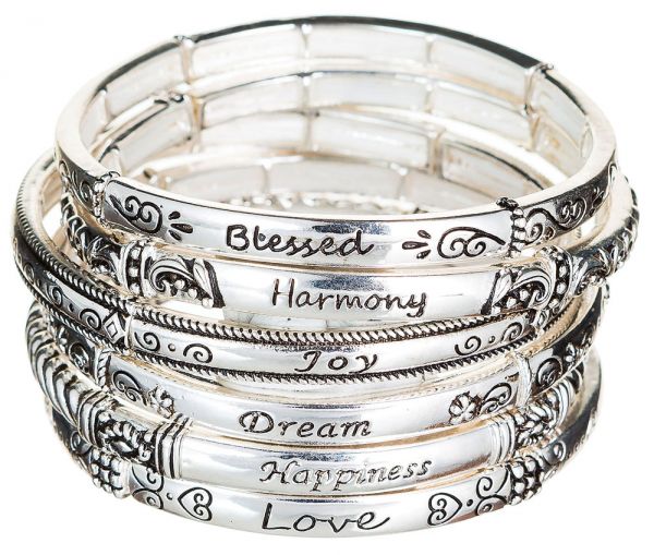 Stackable Stretch Word Bracelets