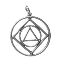 Sterling Silver, AA & NA Anonymous Dual Symbol Pendant - Click Image to Close