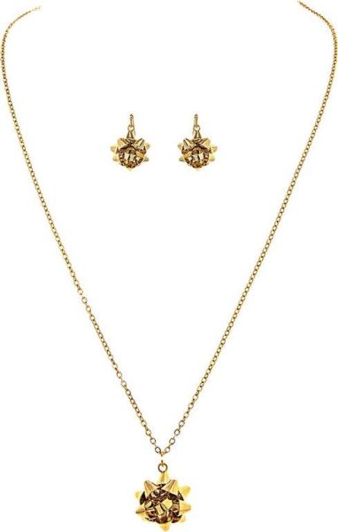 Gold Bow Necklace Set