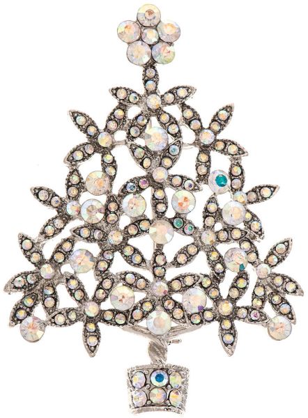 Silver Sparkle Tree Pin